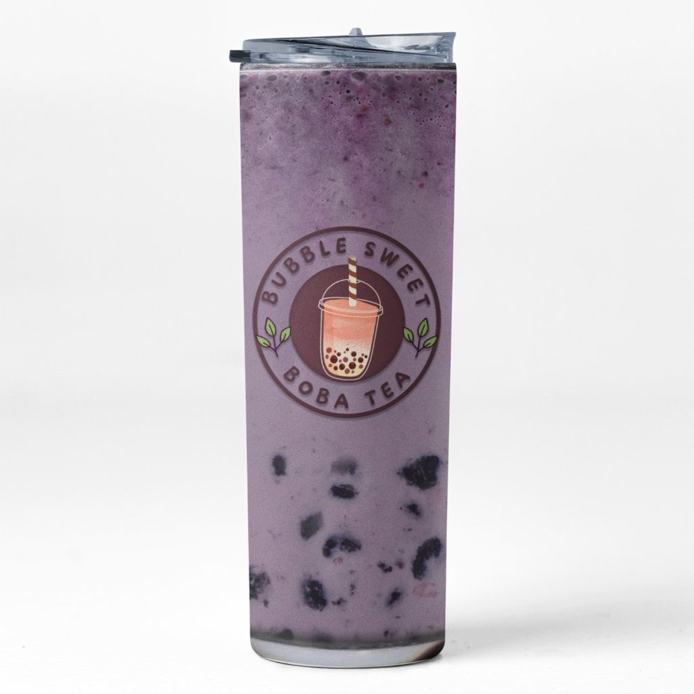Purple Taro Boba Tea realistic tumbler